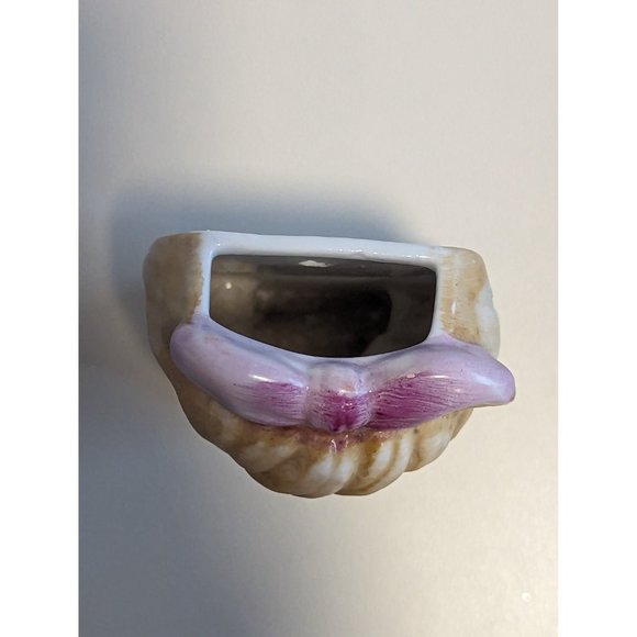 Vintage Made in Japan Lefton Norcrest Porcelain Bisque GIRL Wall Pocket Plaque - Picture 6 of 8